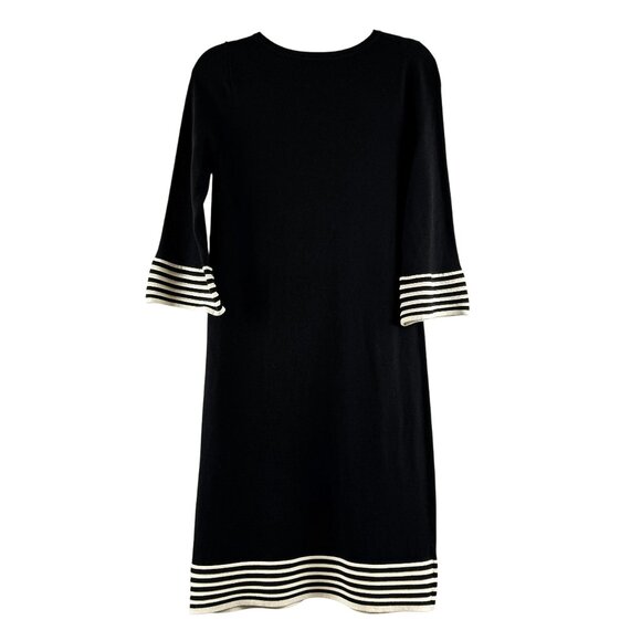 Boden Matilda Black Knitted Shift Dress Crewneck Women's Size 6 - Picture 3 of 6